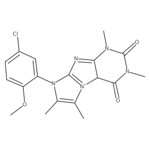 6-(5-chloro-2-methoxyphenyl)-2,4,7,8-tetramethyl-9aH-purino[7,8-a]imidazol-9-ium-1,3-dione Structure