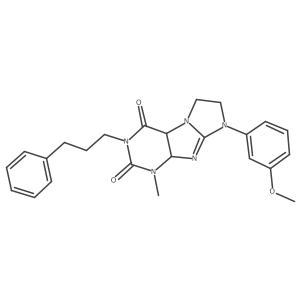 6-(3-Methoxyphenyl)-4-methyl-2-(3-phenylpropyl)-4a,7,8,9a-tetrahydropurino[7,8-a]imidazole-1,3-dione结构式