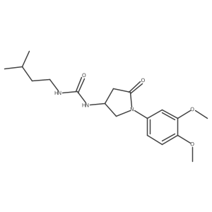 1-(1-(3,4-Dimethoxyphenyl)-5-oxopyrrolidin-3-yl)-3-isopentylurea结构式