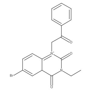 6-bromo-3-ethyl-1-phenacyl-4aH-quinazolin-1-ium-2,4-dione Structure