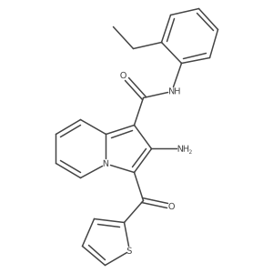 2-amino-N-(2-ethylphenyl)-3-(thiophene-2-carbonyl)indolizine-1-carboxamide Structure