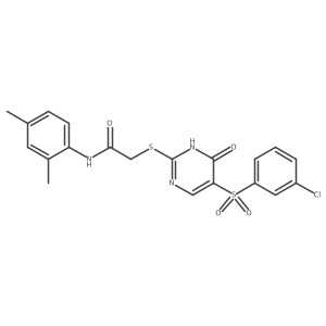 2-((5-((3-chlorophenyl)sulfonyl)-6-oxo-1,6-dihydropyrimidin-2-yl)thio)-N-(2,4-dimethylphenyl)acetamide结构式