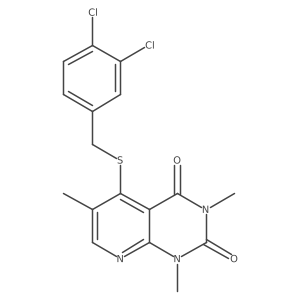 5-((3,4-dichlorobenzyl)thio)-1,3,6-trimethylpyrido[2,3-d]pyrimidine-2,4(1H,3H)-dione结构式