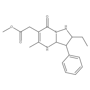 methyl 2-(2-ethyl-5-methyl-7-oxo-3-phenyl-2,3,3a,4-tetrahydro-1H-pyrazolo[1,5-a]pyrimidin-6-yl)acetate Structure