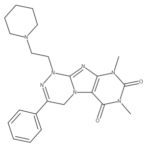 7,9-dimethyl-3-phenyl-1-(2-(piperidin-1-yl)ethyl)-7,9-dihydro-[1,2,4]triazino[3,4-f]purine-6,8(1H,4H)-dione结构式