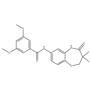 N-(3,3-dimethyl-4-oxo-2,3,4,5-tetrahydrobenzo[b][1,4]oxazepin-7-yl)-3,5-dimethoxybenzamide结构式