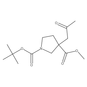 1-(Tert-butyl) 3-methyl 3-(2-oxopropyl)pyrrolidine-1,3-dicarboxylate结构式