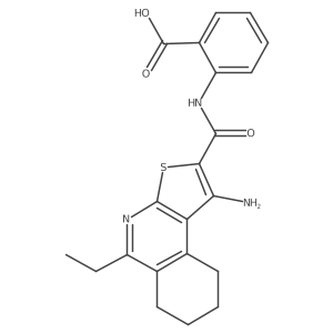 2-(1-Amino-5-ethyl-6,7,8,9-tetrahydrothieno[2,3-c]isoquinoline-2-carboxamido)benzoic acid结构式