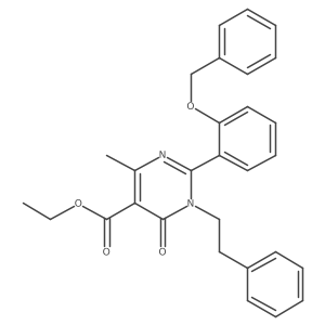 Ethyl 4-methyl-6-oxo-1-(2-phenylethyl)-2-{2-[(phenylmethyl)oxy]phenyl}-1,6-dihydro-5-pyrimidinecarboxylate Structure