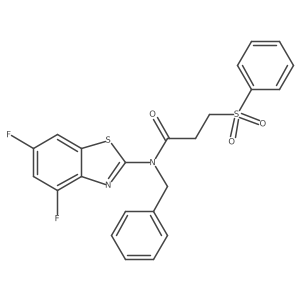 N-benzyl-N-(4,6-difluorobenzo[d]thiazol-2-yl)-3-(phenylsulfonyl)propanamide结构式