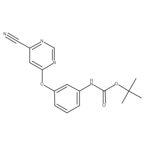 [3-(6-Cyano-pyrimidin-4-yloxy)-phenyl]-carbamic acid tert-butyl ester Structure