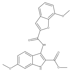 methyl 6-methoxy-3-{[(7-methoxy-1-benzofuran-2-yl)carbonyl]amino}-1H-indole-2-carboxylate Structure