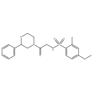 4-methoxy-2-methyl-N-(2-oxo-2-(2-phenylmorpholino)ethyl)benzenesulfonamide结构式