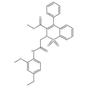 methyl 2-(2-((2,4-dimethoxyphenyl)amino)-2-oxoethyl)-4-phenyl-2H-benzo[e][1,2]thiazine-3-carboxylate 1,1-dioxide结构式