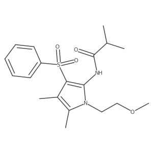 N-[1-(2-methoxyethyl)-4,5-dimethyl-3-(phenylsulfonyl)-1H-pyrrol-2-yl]-2-methylpropanamide结构式