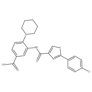 N-(5-Carbamoyl-2-(piperidin-1-yl)phenyl)-2-(4-chlorophenyl)thiazole-4-carboxamide Structure