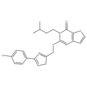 2-(((3-(4-chlorophenyl)-1,2,4-oxadiazol-5-yl)methyl)thio)-3-isopentylthieno[3,2-d]pyrimidin-4(3H)-one Structure