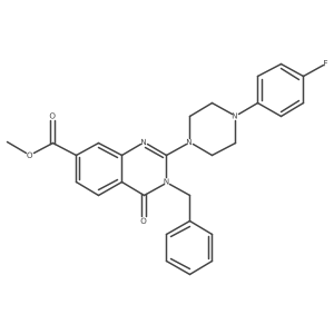 Methyl 3-benzyl-2-(4-(4-fluorophenyl)piperazin-1-yl)-4-oxo-3,4-dihydroquinazoline-7-carboxylate结构式