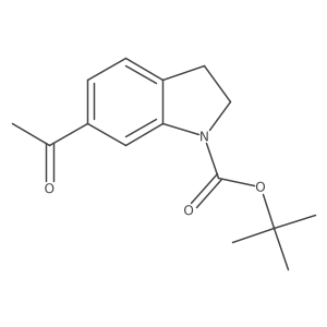 1,1-Dimethylethyl 6-acetyl-2,3-dihydro-1H-indole-1-carboxylate结构式