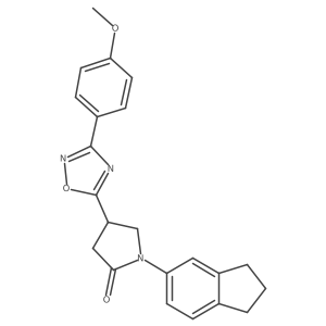1-(2,3-Dihydro-1H-inden-5-yl)-4-[3-(4-methoxyphenyl)-1,2,4-oxadiazol-5-yl]-2-pyrrolidinone结构式