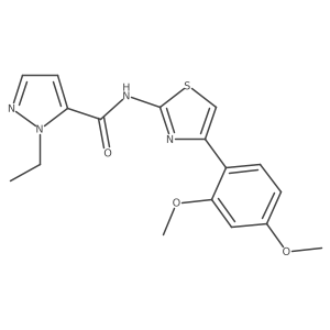 N-(4-(2,4-dimethoxyphenyl)thiazol-2-yl)-1-ethyl-1H-pyrazole-5-carboxamide Structure