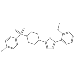 2-(1-((4-Fluorophenyl)sulfonyl)piperidin-4-yl)-5-(2-methoxyphenyl)-1,3,4-thiadiazole结构式