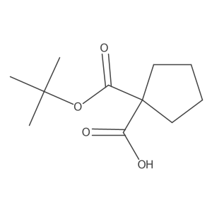 1-(Tert-butoxycarbonyl)cyclopentanecarboxylic acid结构式