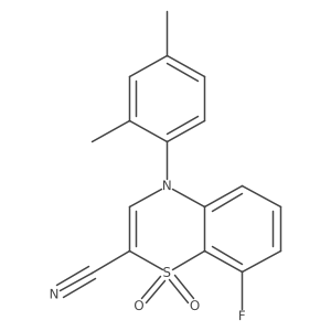 4-(2,4-dimethylphenyl)-8-fluoro-4H-1,4-benzothiazine-2-carbonitrile 1,1-dioxide Structure