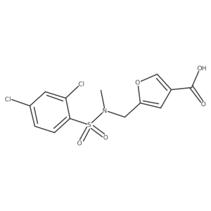 5-({[(2,4-Dichlorophenyl)sulfonyl](methyl)amino}methyl)furan-3-carboxylic acid Structure