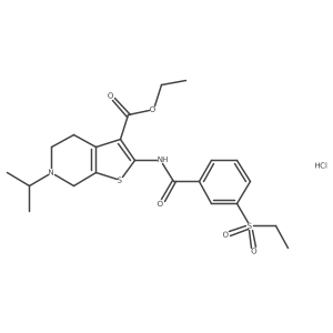 Ethyl 2-(3-(ethylsulfonyl)benzamido)-6-isopropyl-4,5,6,7-tetrahydrothieno[2,3-c]pyridine-3-carboxylate hydrochloride Structure