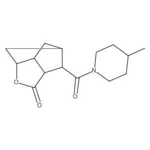 rel-(3R,3aR,5R,6aR,7S)-Hexahydro-7-[(4-methyl-1-piperidinyl)carbonyl]-3,5-methano-2H-cyclopenta[b]furan-2-one结构式