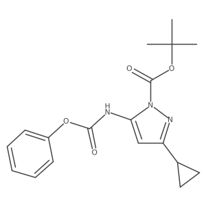 3-Cyclopropyl-5-phenoxycarbonylamino-pyrazole-1-carboxylic acid tert-butyl ester Structure