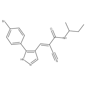 3-[3-(4-bromophenyl)-1H-pyrazol-4-yl]-N-(butan-2-yl)-2-cyanoprop-2-enamide结构式