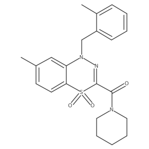 7-methyl-1-(2-methylbenzyl)-3-(piperidinocarbonyl)-4lambda~6~,1,2-benzothiadiazine-4,4(1H)-dione Structure