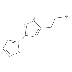 2-(3-(thiophen-2-yl)-1H-pyrazol-5-yl)ethan-1-amine结构式