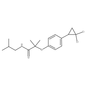 2-[4-(2,2-dichlorocyclopropyl)phenoxy]-2-methyl-N-(2-methylpropyl)propanamide结构式