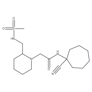 N-(1-Cyanocycloheptyl)-2-[2-(methanesulfonamidomethyl)piperidin-1-YL]acetamide结构式