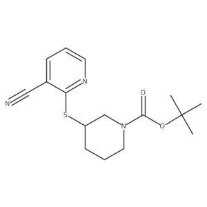 3-(3-Cyano-pyridin-2-ylsulfanyl)-piperidine-1-carboxylic acid tert-butyl ester Structure