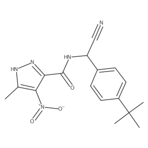 N-[(4-tert-butylphenyl)(cyano)methyl]-5-methyl-4-nitro-1H-pyrazole-3-carboxamide Structure