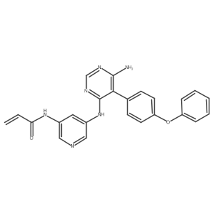 N-(5-((6-amino-5-(4-phenoxyphenyl)pyrimidin-4-yl)amino)pyridin-3-yl)acrylamide Structure