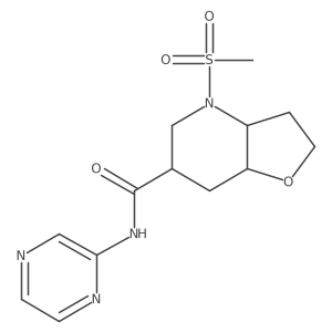 rel-(3aR,6R,7aR)-4-(methylsulfonyl)-N-(pyrazin-2-yl)octahydrofuro[3,2-b]pyridine-6-carboxamide Structure