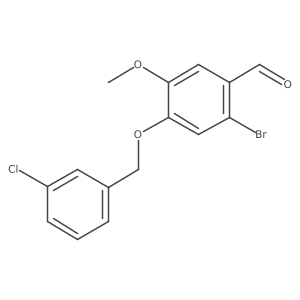 2-Bromo-4-((3-chlorobenzyl)oxy)-5-methoxybenzaldehyde结构式