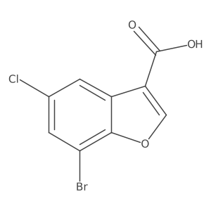 7-Bromo-5-chloro-1-benzofuran-3-carboxylic acid结构式