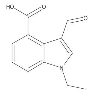 1-Ethyl-3-formyl-1H-indole-4-carboxylic acid结构式