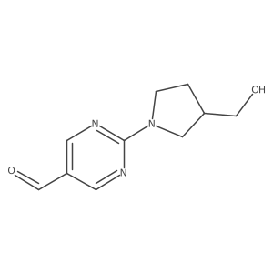 2-[3-(Hydroxymethyl)pyrrolidin-1-YL]pyrimidine-5-carbaldehyde结构式