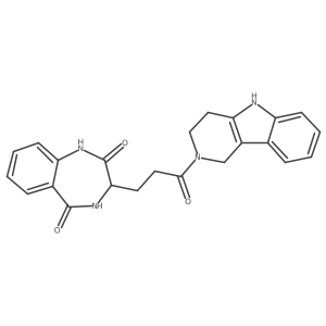 3-[3-oxo-3-(1,3,4,5-tetrahydro-2H-pyrido[4,3-b]indol-2-yl)propyl]-3,4-dihydro-1H-1,4-benzodiazepine-2,5-dione Structure
