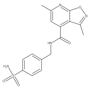 3,6-dimethyl-N-(4-sulfamoylbenzyl)[1,2]oxazolo[5,4-b]pyridine-4-carboxamide结构式