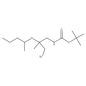 tert-butyl N-{3-bromo-2-[(1-methoxypropan-2-yl)oxy]-2-methylpropyl}carbamate结构式