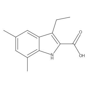 3-Ethyl-5,7-dimethyl-1H-indole-2-carboxylic acid结构式