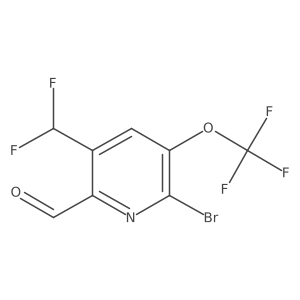 6-bromo-3-(difluoromethyl)-5-(trifluoromethoxy)pyridine-2-carbaldehyde结构式